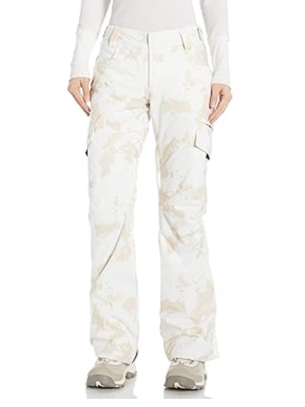 Billabong XS White Tan Ski Snowboard Insulated Waterproof Winter Athletic Pants